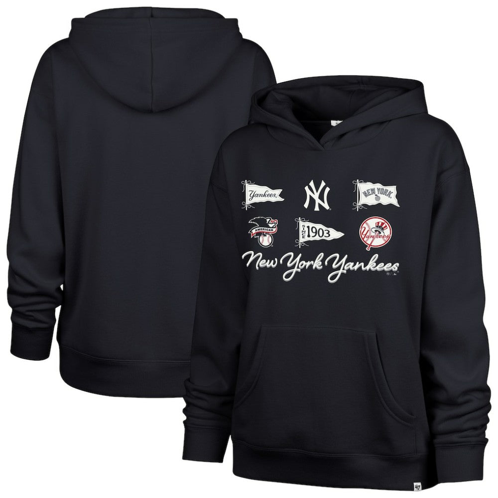 New York Yankees Women's Bow & Banners Naomi Hoodie Navy | 47 brand