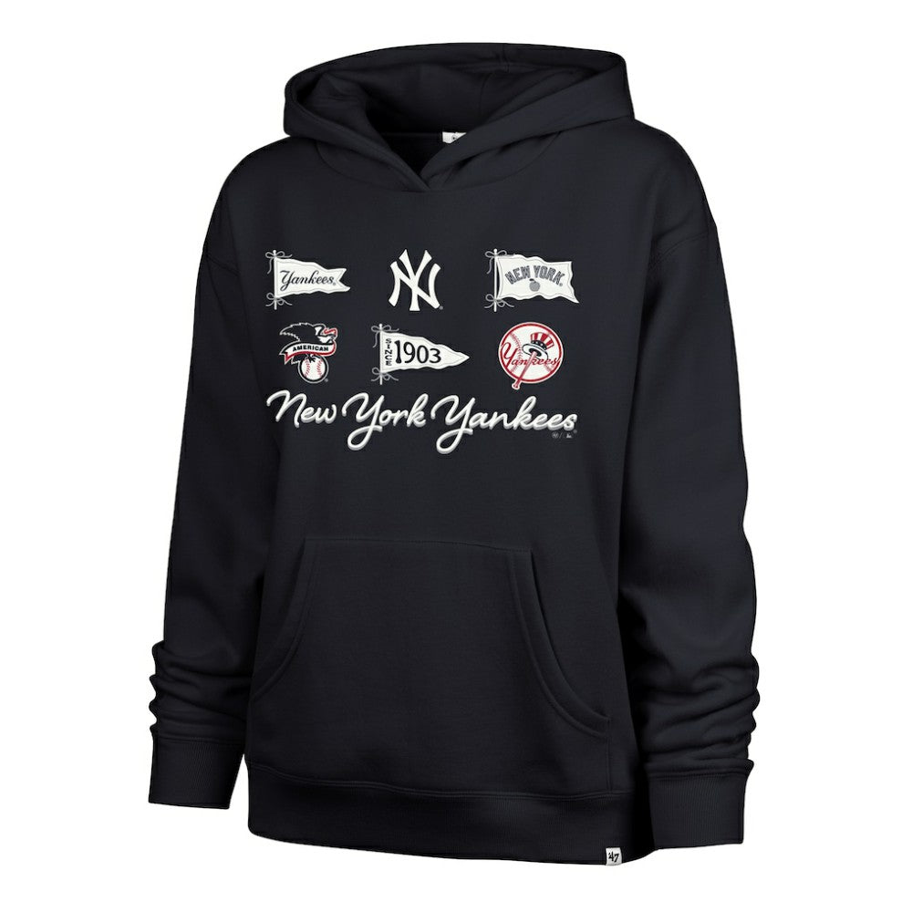 New York Yankees Women's Bow & Banners Naomi Hoodie Navy | 47 brand