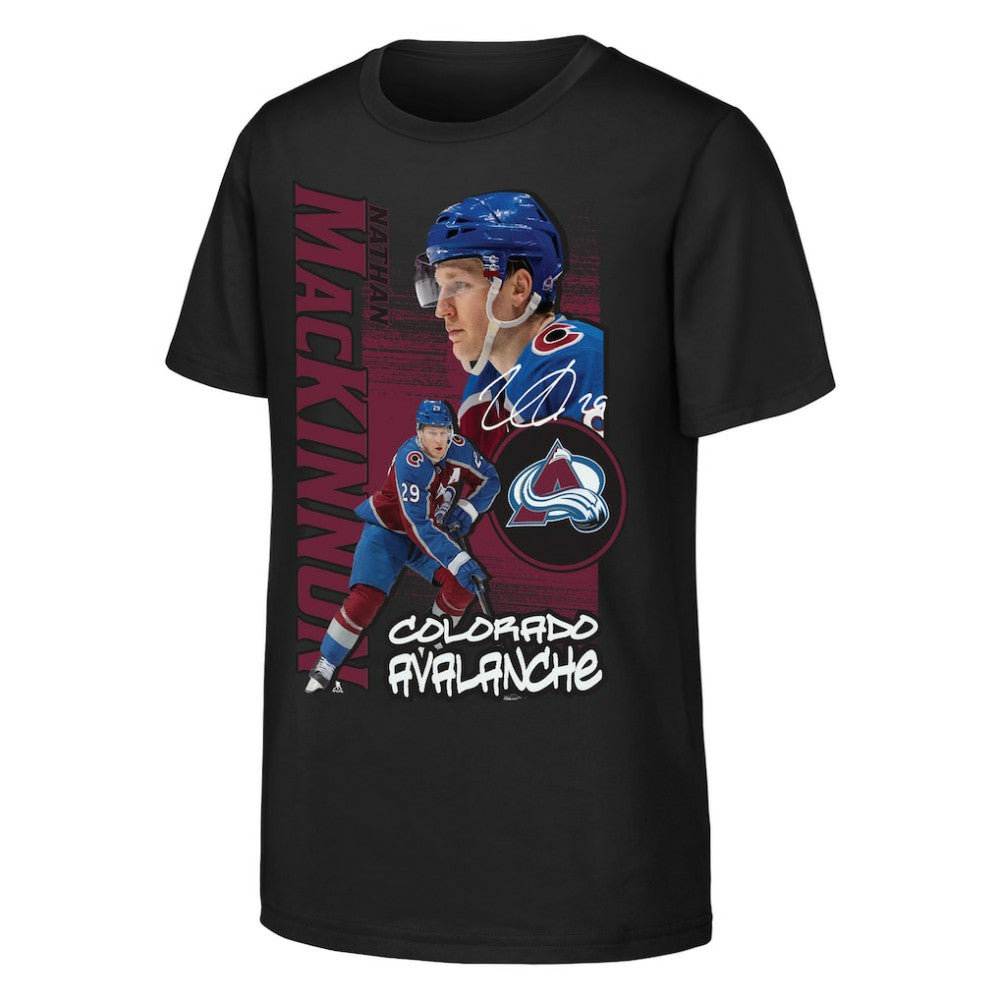 Nathan MacKinnon Colorado Avalanche Outerstuff Youth Playmaker T-Shirt Black