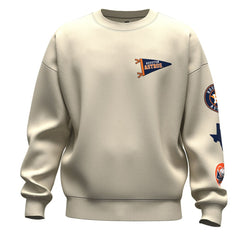 Houston Astros Unisex Spirit Jersey Fleece Crewneck Pennant Sweatshirt Tan