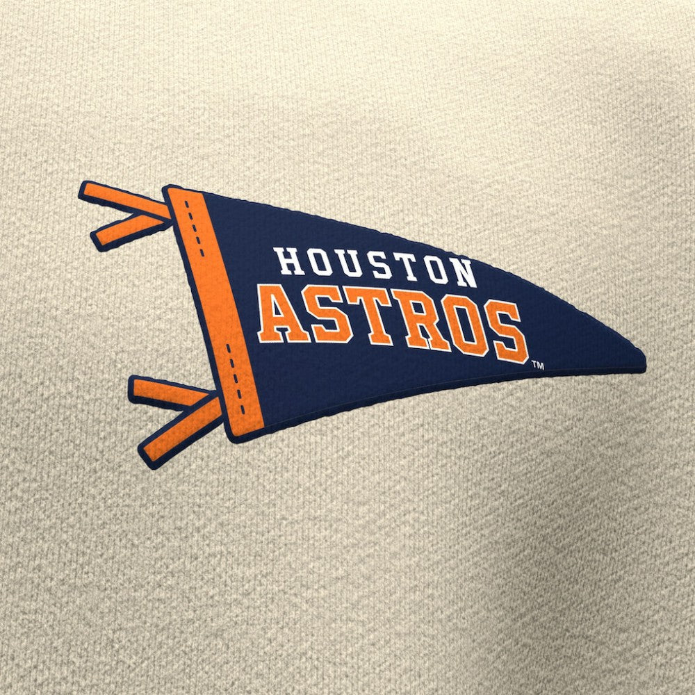 Houston Astros Unisex Spirit Jersey Fleece Crewneck Pennant Sweatshirt Tan