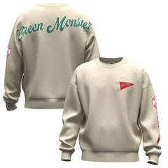 Boston Red Sox Unisex Spirit Jersey Fleece Crewneck Pennant Sweatshirt Tan