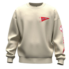 Boston Red Sox Unisex Spirit Jersey Fleece Crewneck Pennant Sweatshirt Tan