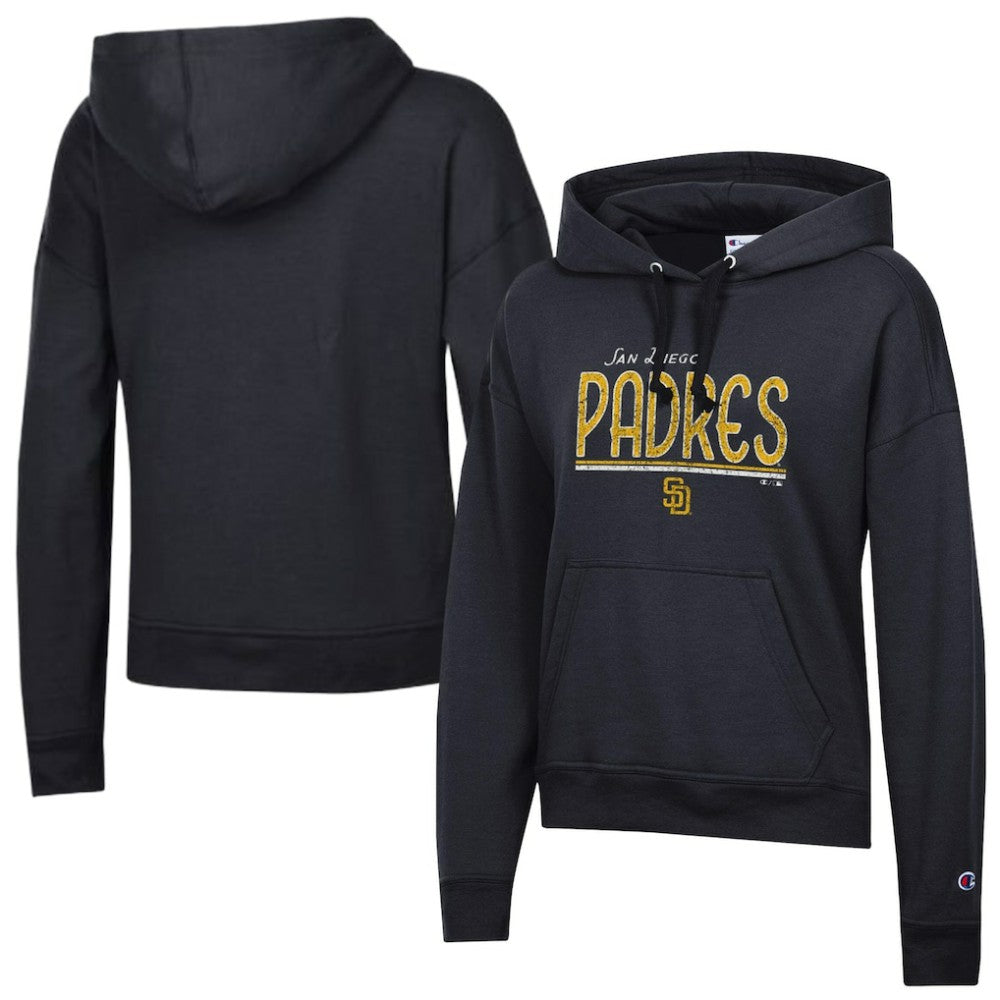 San Diego Padres Champion Women's Vintage Powerblend Hoodie Black