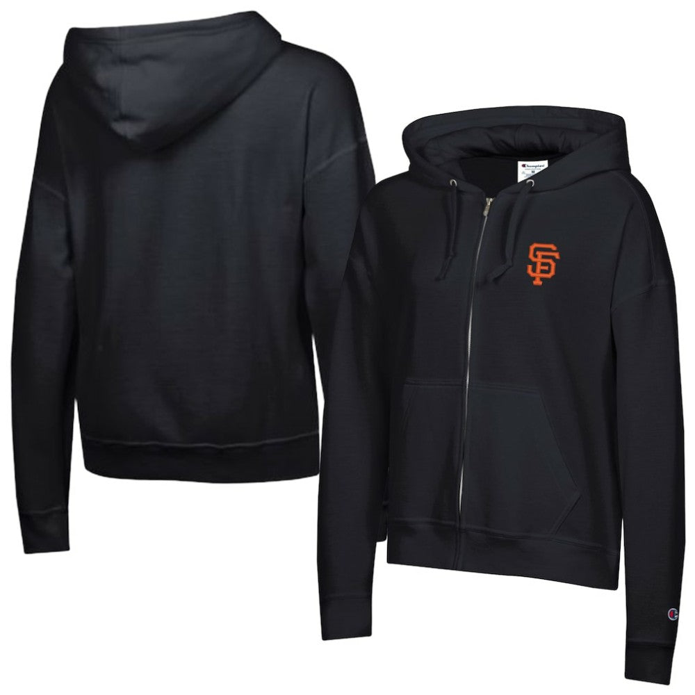 San Francisco Giants Champion Women's Powerblend Fleece Full-Zip Hoodie Black
