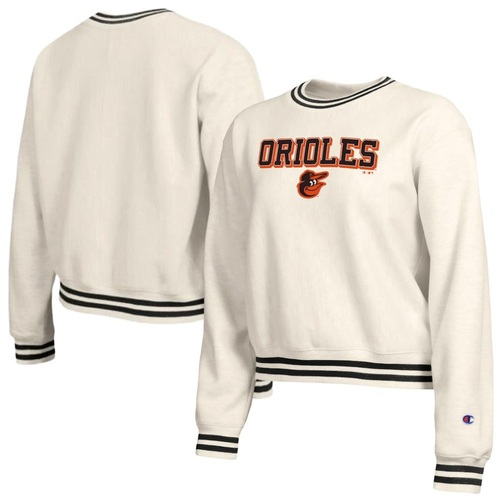 Baltimore Orioles Champion Women's Reverse Weave Sweatshirt Cream