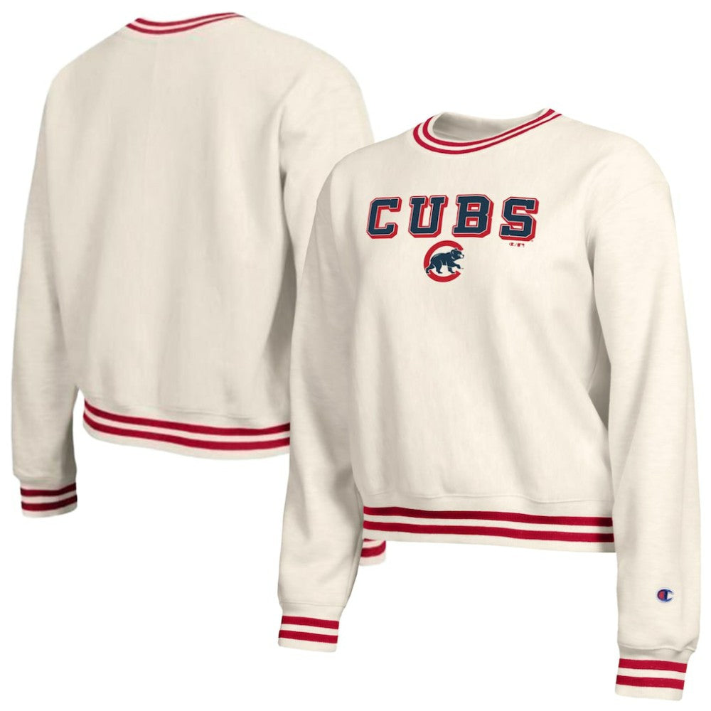 Chicago Cubs Champion Women's Reverse Weave Sweatshirt Cream