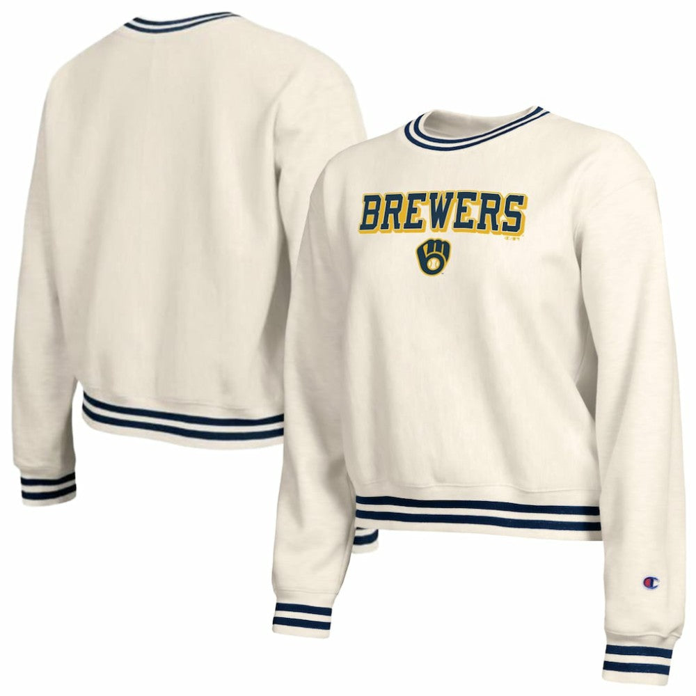 Milwaukee Brewers Champion Women's Reverse Weave Sweatshirt Cream
