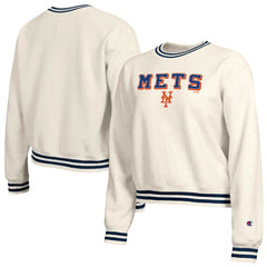 New York Mets Champion Women's Reverse Weave Sweatshirt Cream