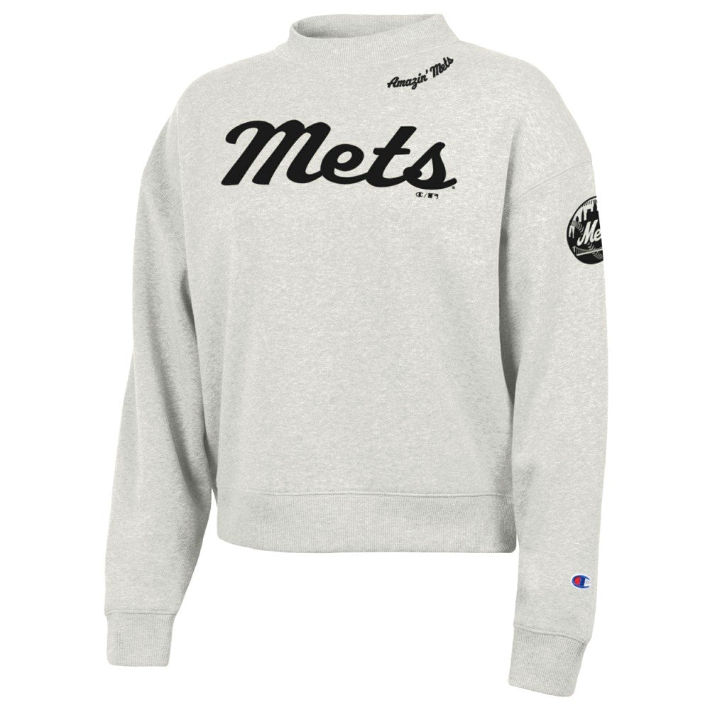 New York Mets Champion Women's Triumph Tri-Blend Sweatshirt Stone