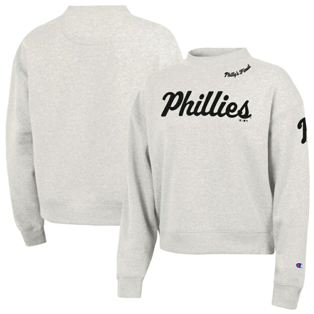 Philadelphia Phillies Champion Women's Triumph Tri-Blend Sweatshirt Stone