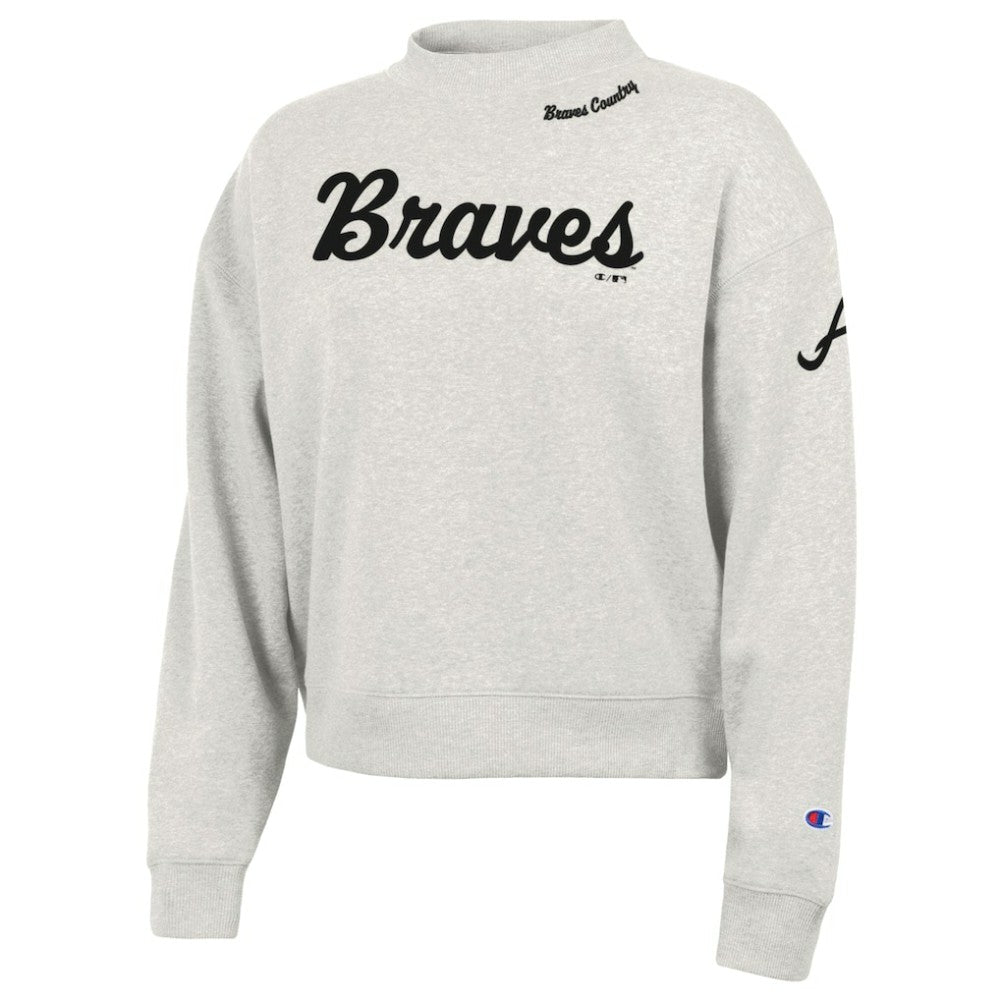 Atlanta Braves Champion Women's Triumph Tri-Blend Sweatshirt Stone
