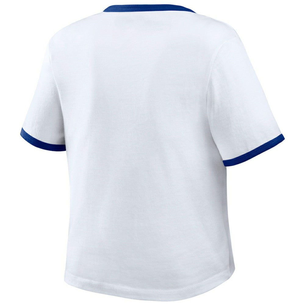 Los Angeles Dodgers WEAR by Erin Andrews Women's Ringer Baby T-Shirt White