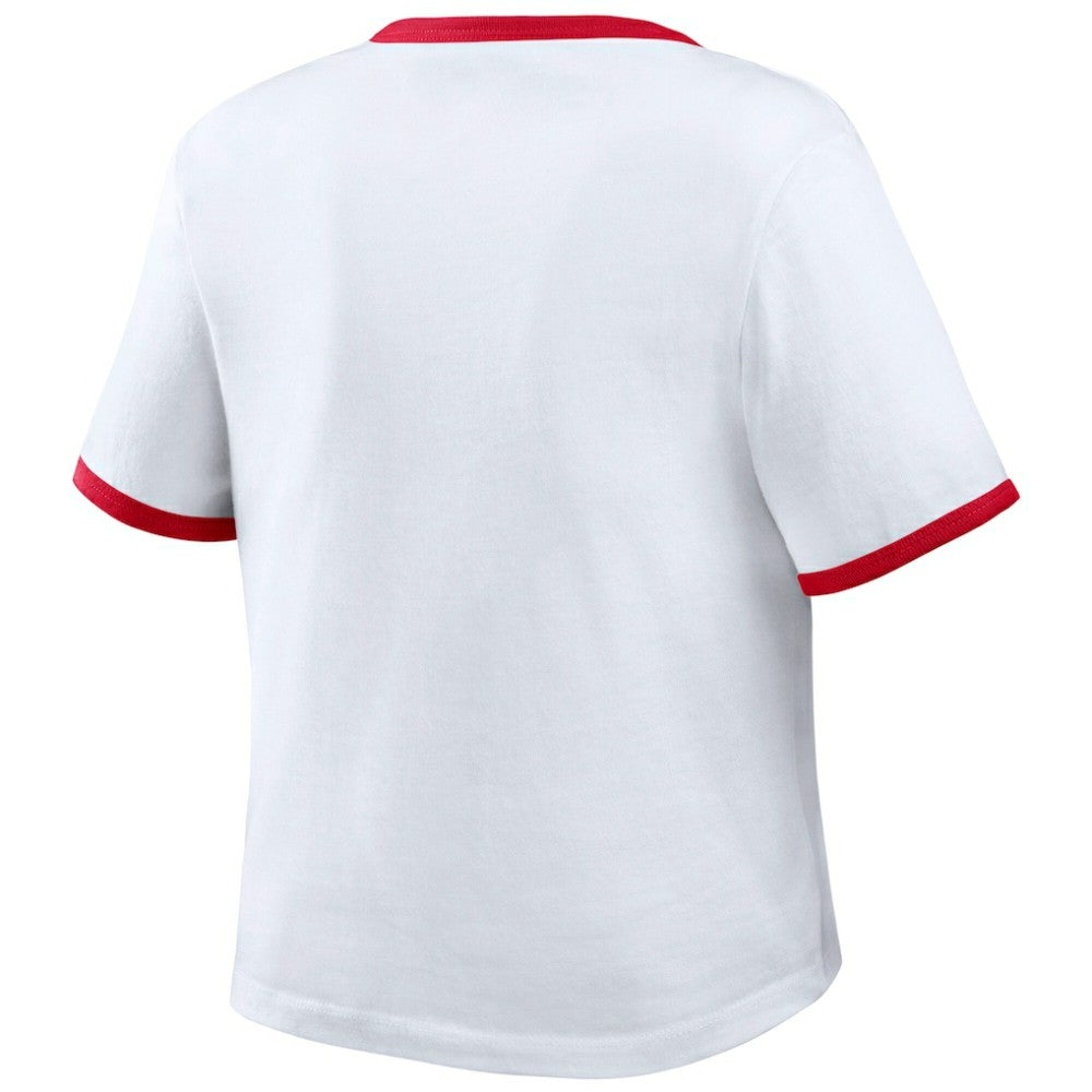 Philadelphia Phillies WEAR by Erin Andrews Women's Ringer Baby T-Shirt White