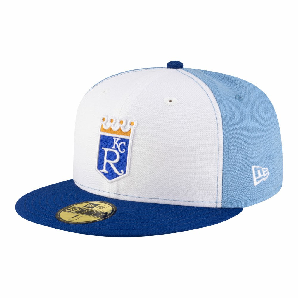 Kansas City Royals Authentic Collection On-Field 59FIFTY Fitted Hat White/Light Blue | New Era