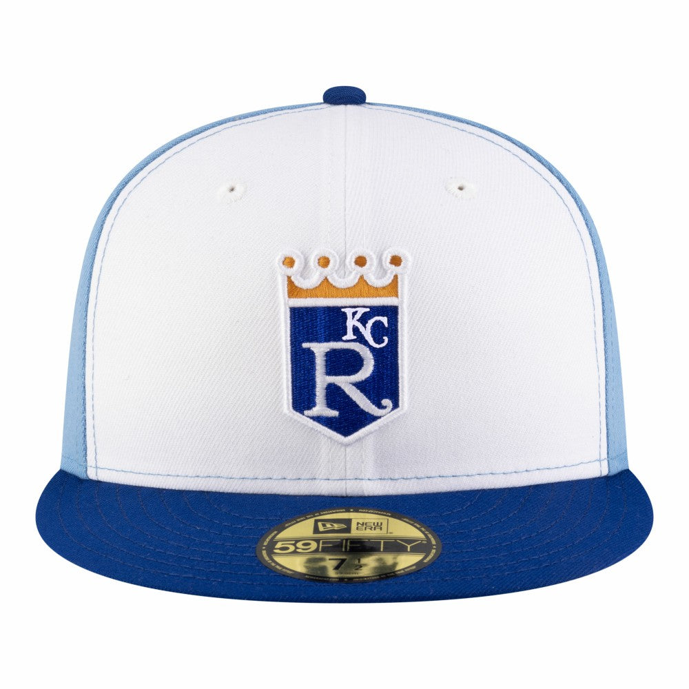 Kansas City Royals Authentic Collection On-Field 59FIFTY Fitted Hat White/Light Blue | New Era