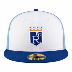 Kansas City Royals Authentic Collection On-Field 59FIFTY Fitted Hat White/Light Blue | New Era