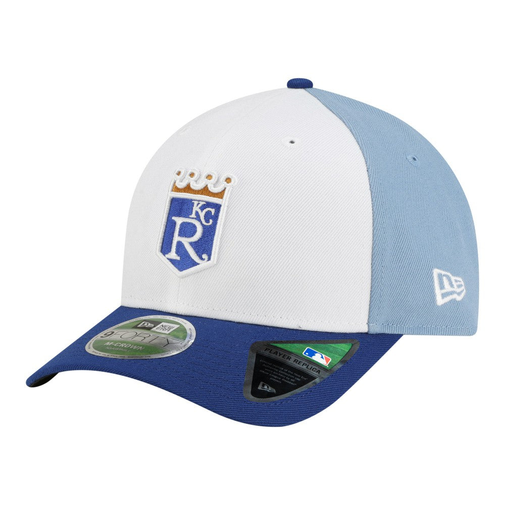Kansas City Royals Player Replica 9FORTY M-Crown Adjustable Hat White/Light Blue | New Era