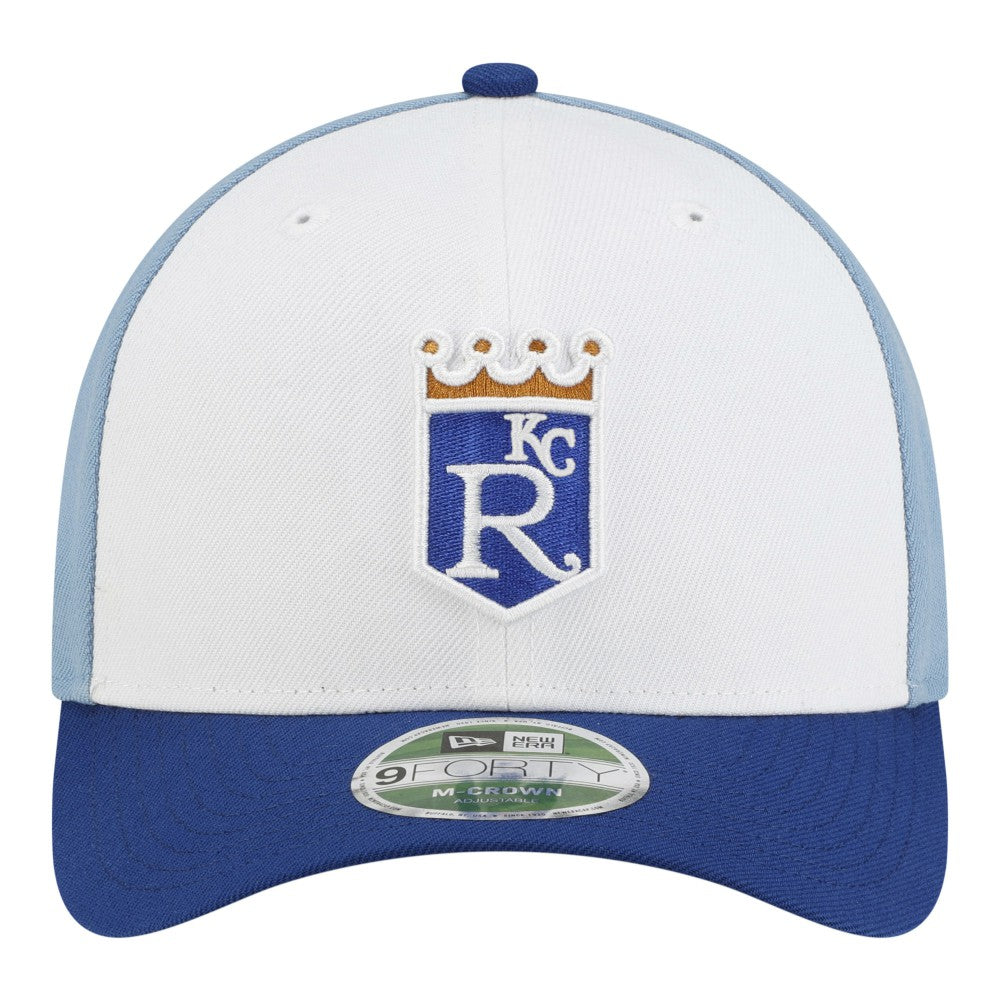 Kansas City Royals Player Replica 9FORTY M-Crown Adjustable Hat White/Light Blue | New Era