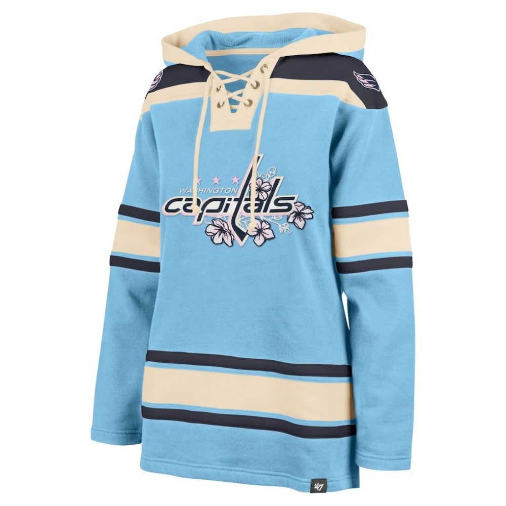Washington Capitals '47 Women's Superior Lacer Pullover Hoodie Light Blue