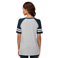 Seattle Mariners G-III 4Her by Carl Banks Women's Goal Line Raglan V-Neck T-Shirt Heather Gray