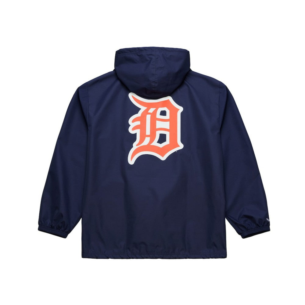 Detroit Tigers Full-Snap Hooded Coaches Jacket Navy | Mitchell & Ness