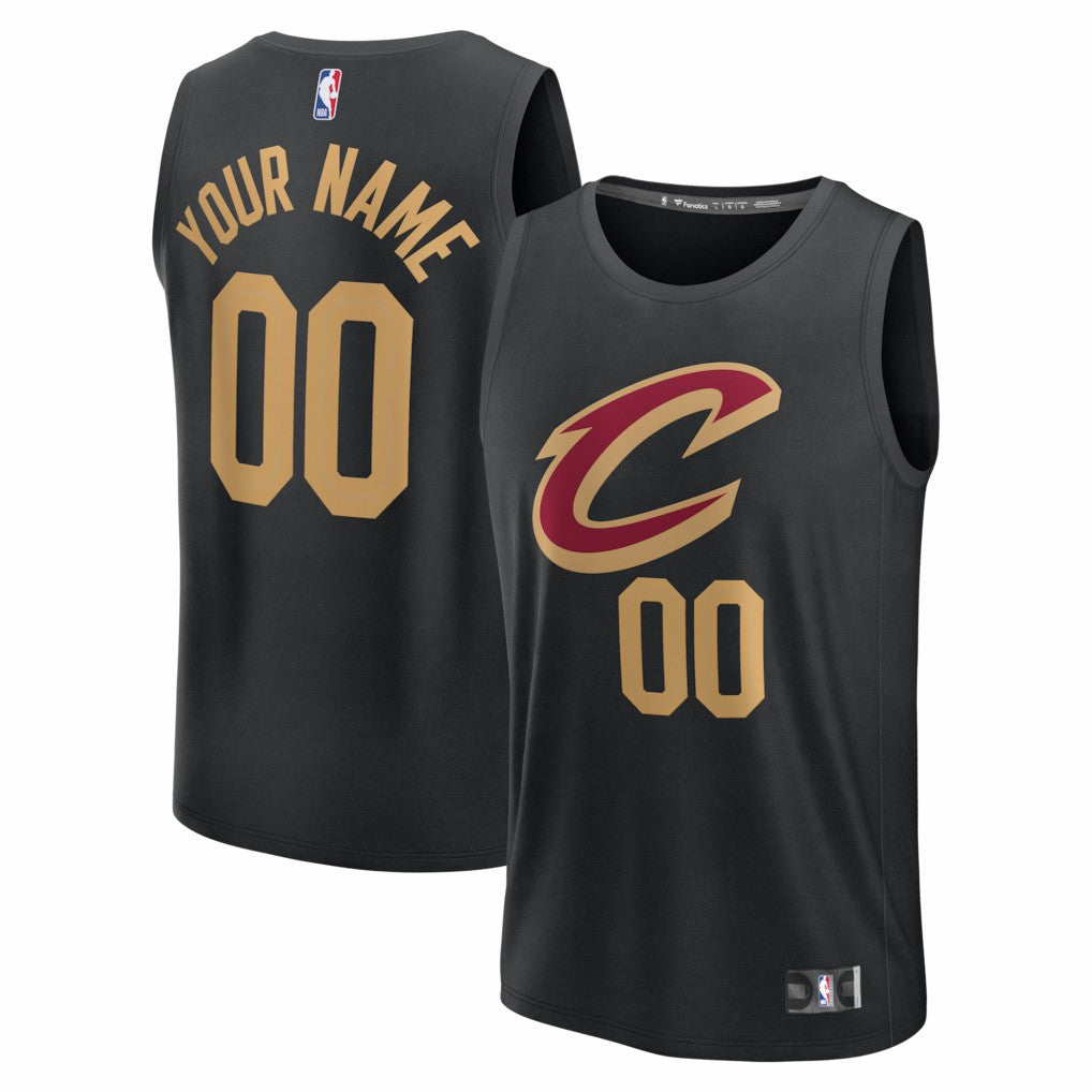 Cleveland Cavaliers Youth Fastbreak Custom Jersey sale - Statement Editi- Black
