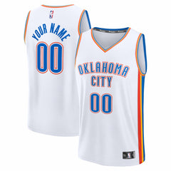 Oklahoma City Thunder Youth Fastbreak Custom Jersey - Association Edition - White
