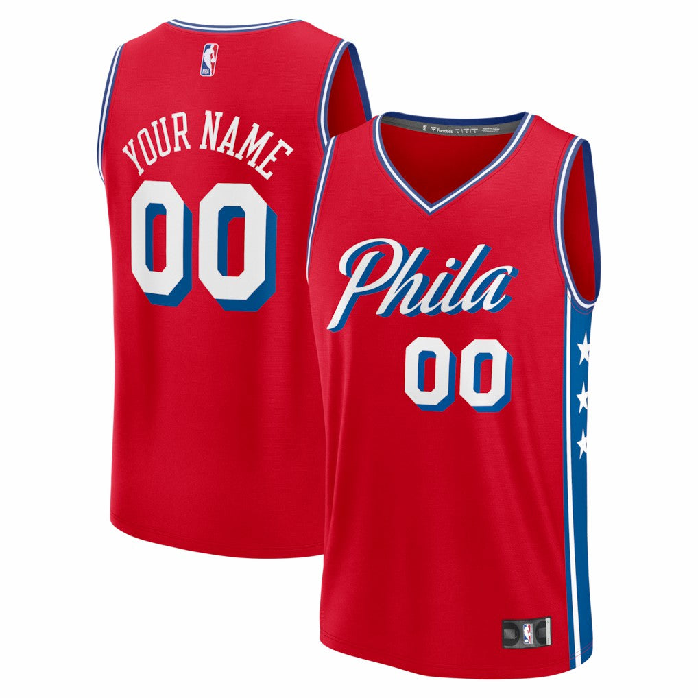 Philadelphia 76ers Fastbreak Custom Jersey - Statement Edition - Red