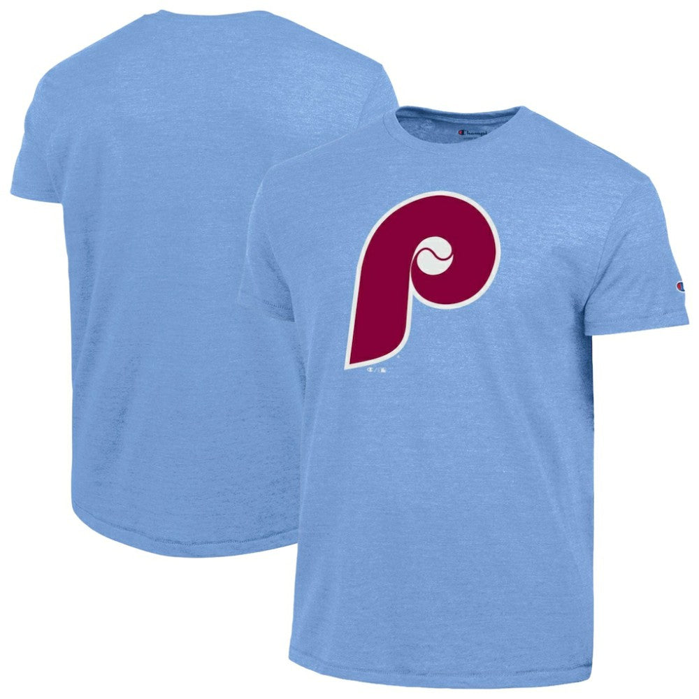 Philadelphia Phillies Champion Cooperstown Logo Tri-Blend T-Shirt Light Blue