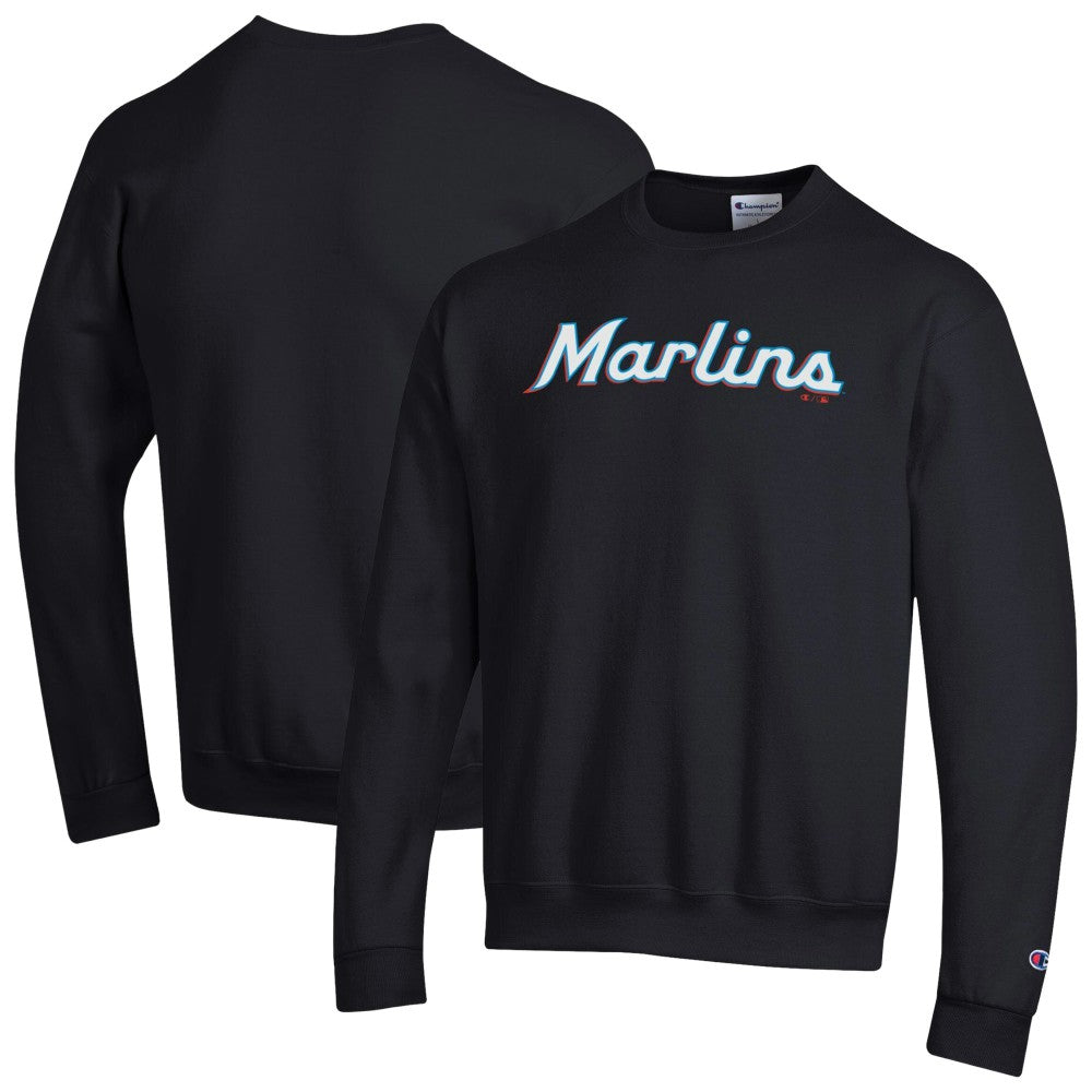 Miami Marlins Champion Powerblend Wordmark Sweatshirt Black