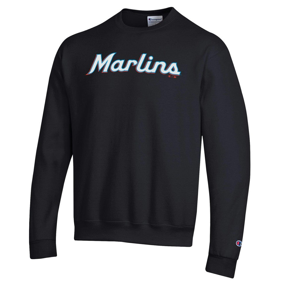 Miami Marlins Champion Powerblend Wordmark Sweatshirt Black