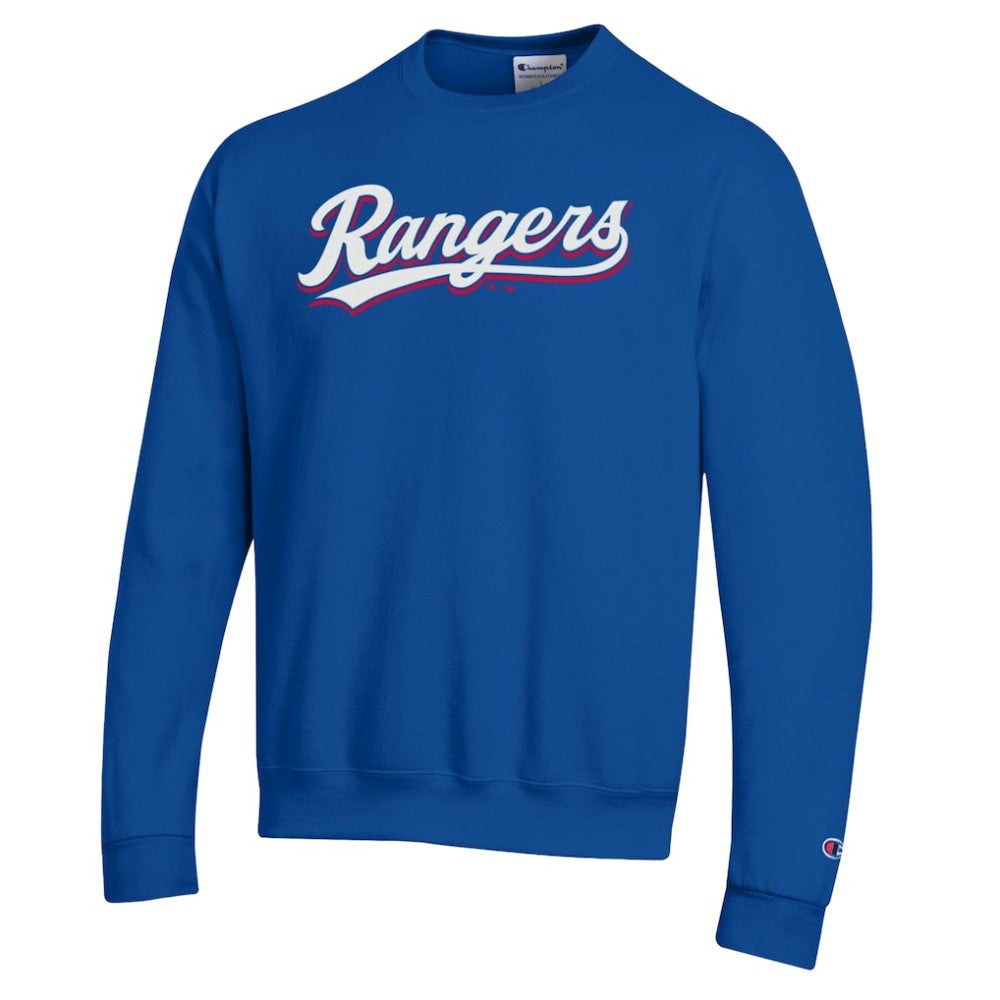 Texas Rangers Champion Powerblend Wordmark Sweatshirt Royal
