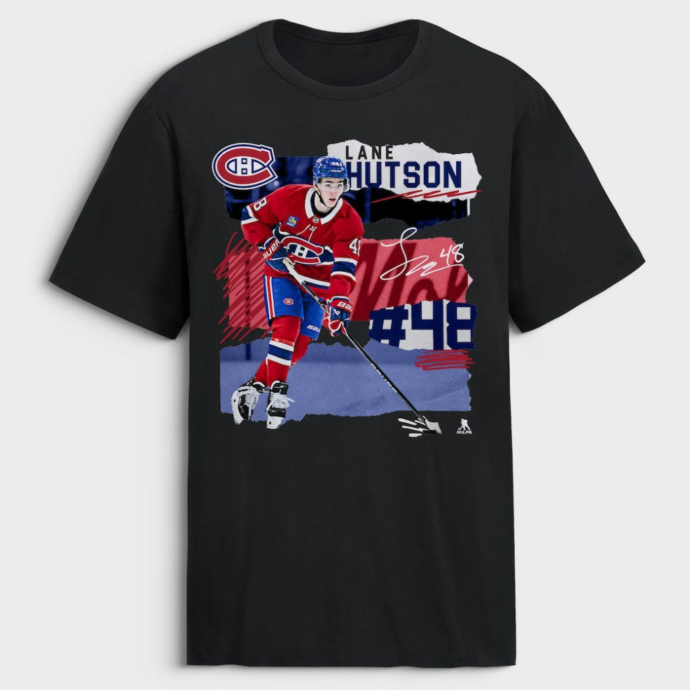 Lane Hutson Montreal Canadiens Fresh Ice T-Shirt Black