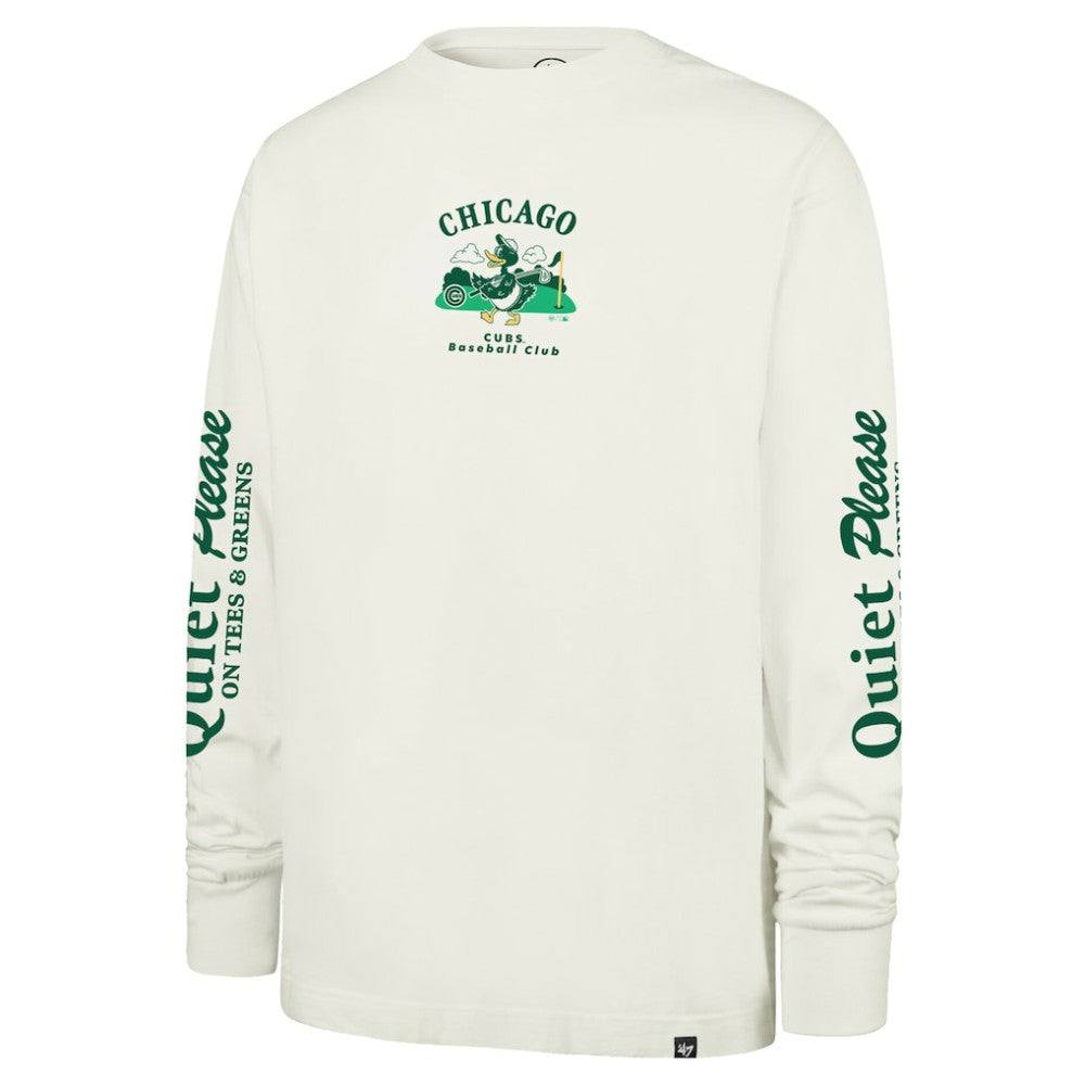 Chicago Cubs Quiet Please Foundation Long Sleeve T-Shirt Cream | 47 brand