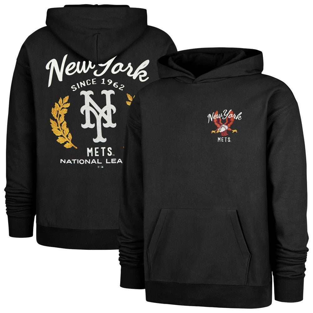 New York Mets Souvenir Laurels Foundation Hoodie Black | 47 brand