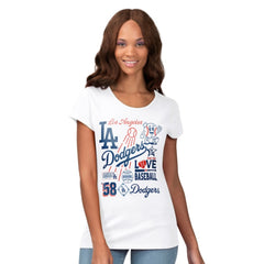Los Angeles Dodgers G-III 4Her by Carl Banks Women's Endzone Collage T-Shirt White