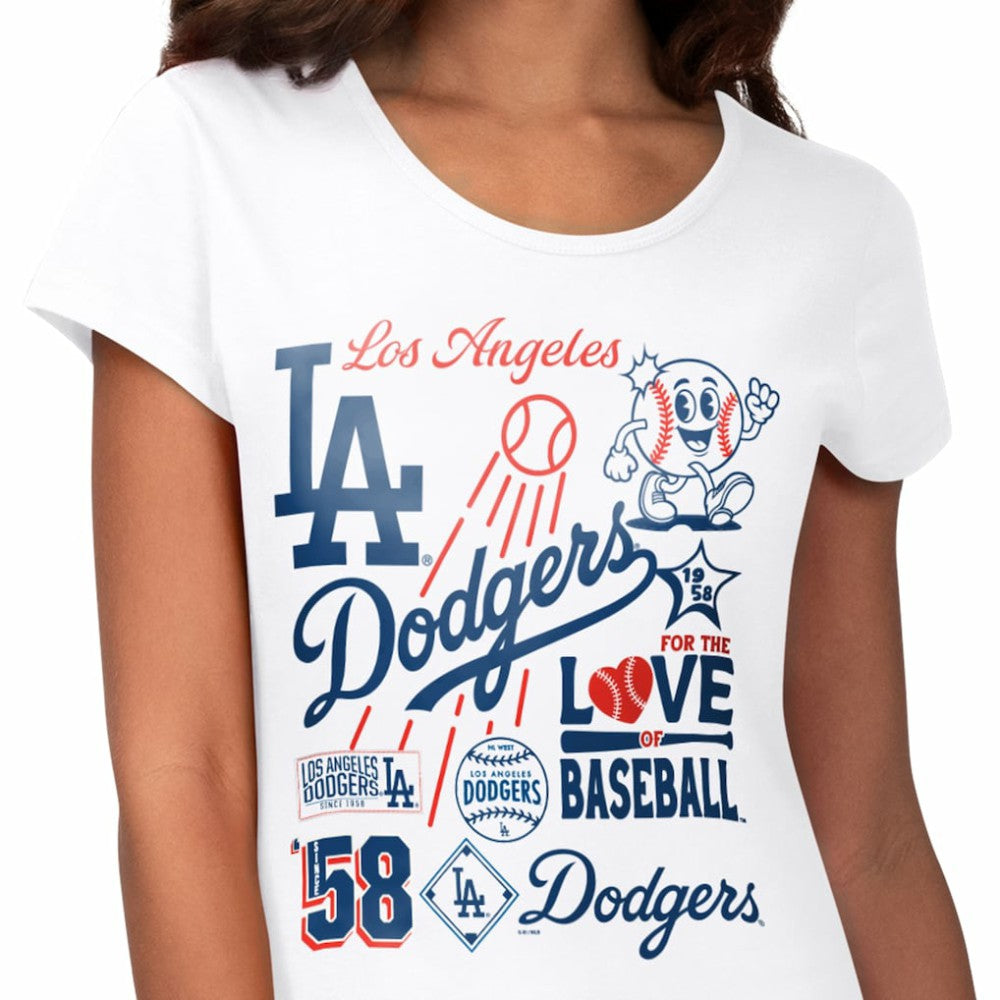Los Angeles Dodgers G-III 4Her by Carl Banks Women's Endzone Collage T-Shirt White