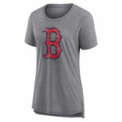 Boston Red Sox Women's Heritage Personalized Any Name & Number Tri-Blend T-Shirt Gray