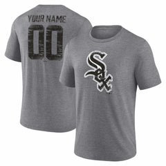 Chicago White Sox Heritage Personalized Any Name & Number Tri-Blend T-Shirt Gray