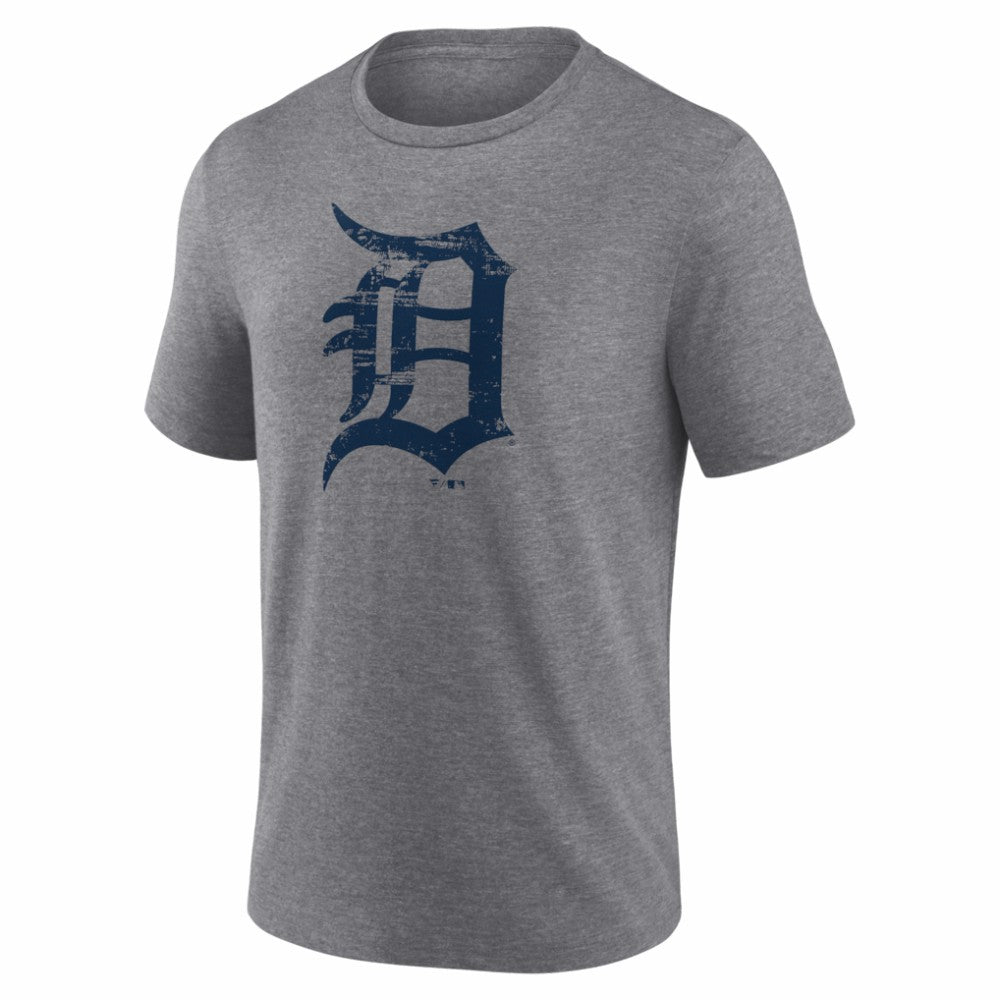 Detroit Tigers Heritage Personalized Any Name & Number Tri-Blend T-Shirt Gray