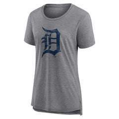 Detroit Tigers Women's Heritage Personalized Any Name & Number Tri-Blend T-Shirt Gray