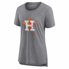 Houston Astros Women's Heritage Personalized Any Name & Number Tri-Blend T-Shirt Gray