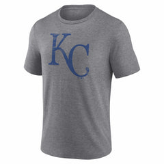 Kansas City Royals Heritage Personalized Any Name & Number Tri-Blend T-Shirt Gray