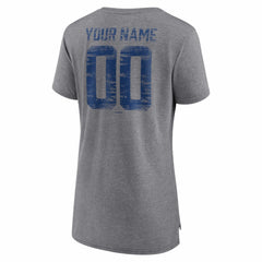 Los Angeles Dodgers Women's Heritage Personalized Any Name & Number Tri-Blend T-Shirt Gray