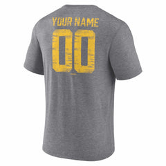 Pittsburgh Pirates Heritage Personalized Any Name & Number Tri-Blend T-Shirt Gray
