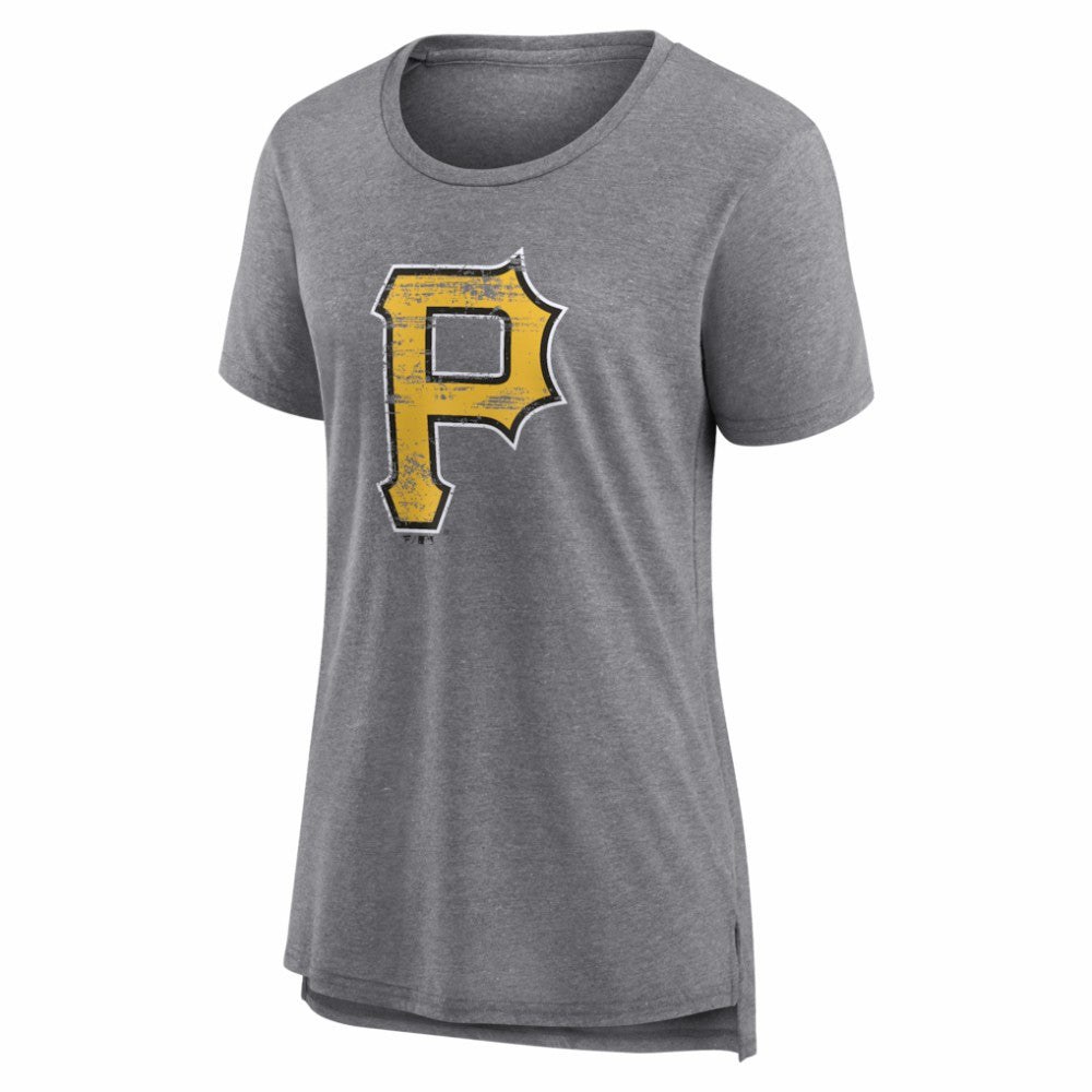 Pittsburgh Pirates Women's Heritage Personalized Any Name & Number Tri-Blend T-Shirt Gray
