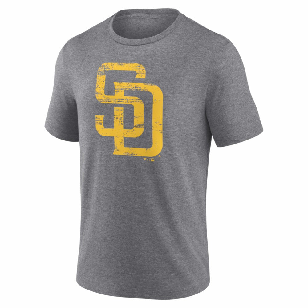 San Diego Padres Heritage Personalized Any Name & Number Tri-Blend T-Shirt Gray