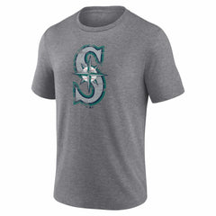 Seattle Mariners Heritage Personalized Any Name & Number Tri-Blend T-Shirt Gray
