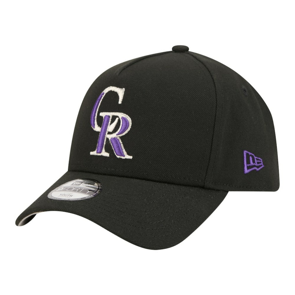 Colorado Rockies Youth 9FORTY A-Frame Adjustable Hat Black | New Era